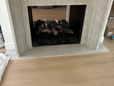 See-Through Fireplace and Logs